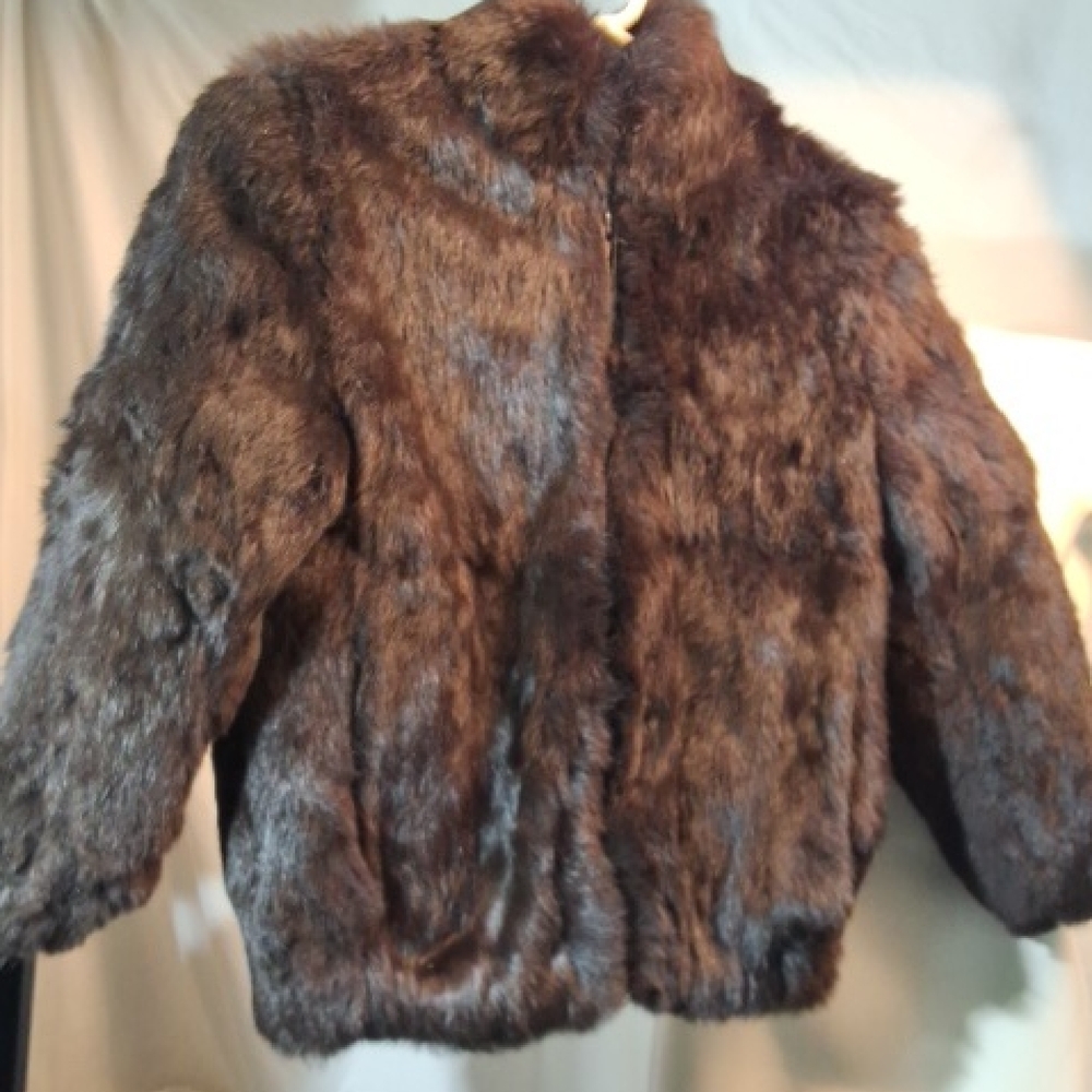 Brown Rabbit Fur Kids Jacket